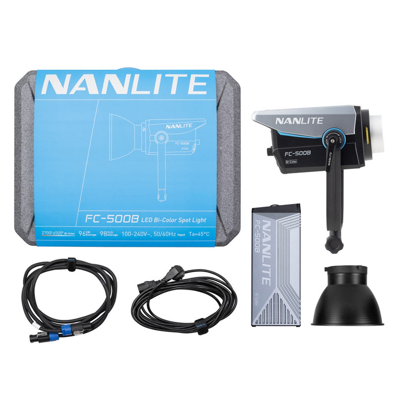 NANLITE FC-500B 撮影用ライト LEDスタジオライト バイカラー 520W 2700-6500K アプリ操作 ボーエンズマウント ケース付き 国内正規品