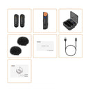 COMICA Vimo S-MI ブラック ワイヤレスマイク ラベリアマイク ノイズキャンセリング モニター 2.4GHz 伝送距離200m  iPhone iPad MFI認定 充電ケース付き 国内正規品